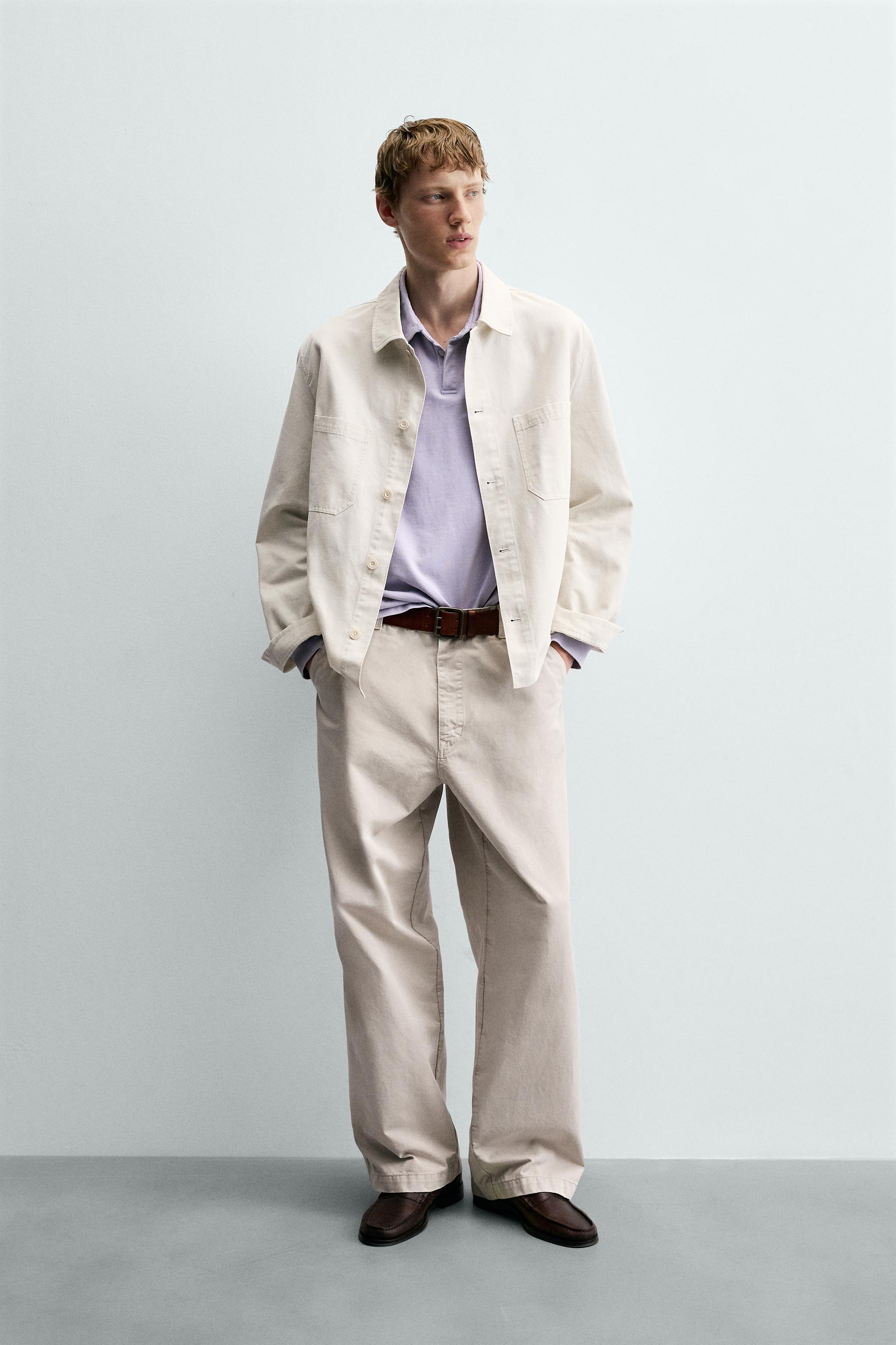 VINTAGE WASH EFFECT STRAIGHT FIT CHINO PANTS